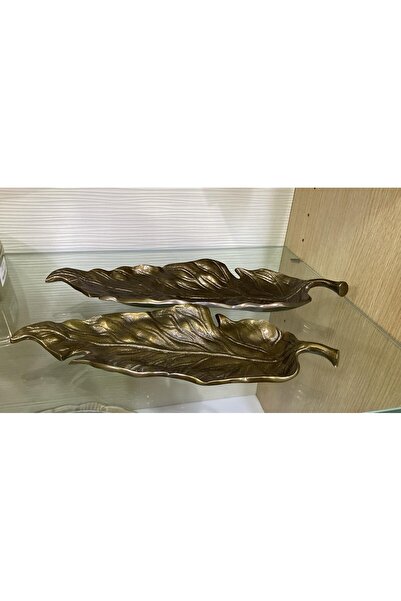 Sembol Levano 2-Piece Leaf Plate Set Antique 43X15 - 35X12