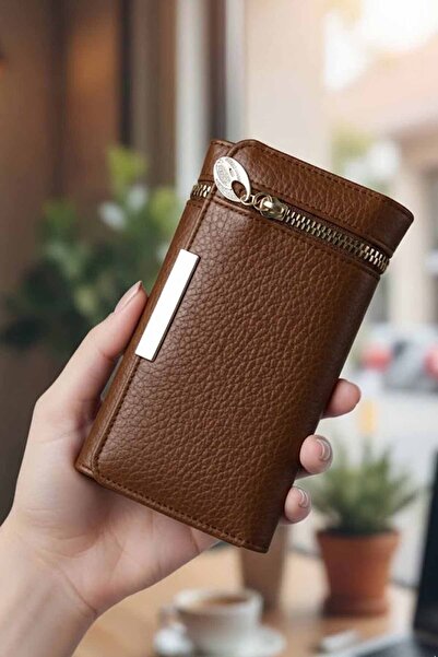 vynor atelier محفظة نسائية من الجلد الصناعي - حامل بطاقات متعدد الأقسام وحجرة...