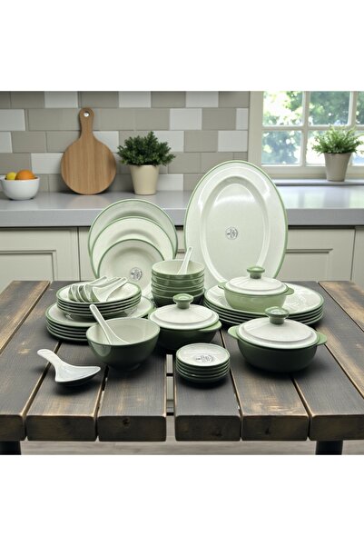cc bin shihon Melamine dinner set, two colors, 40 pieces, for 6 people, break...