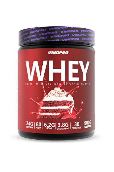 vingpro بروتين مصل اللبن برو WPC80 900 جرام 30 حصة بنكهة الريد فيلفيت
