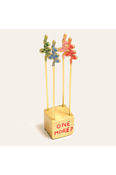 Zsa Zsa Zsu Tanda Çelik Kokteyl Çubukları 4x4x17 Cm Altın - Renkli