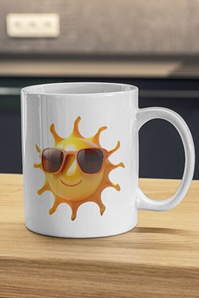 HobiShop Sun 3D Mug Wearing Sunglasses - Sun Printed Mug