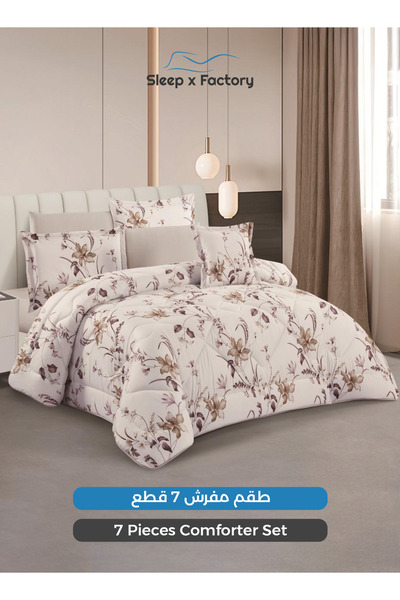 Sleep x Factory 7-Piece Premium Microfiber Comforter Set – Fits King Beds Siz...