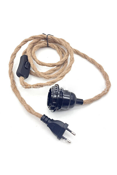 Choice مصباح معلق صناعي عتيق بدون لمبة، أسود اللون، قاعدة B-2M-EU، سلك من الق...