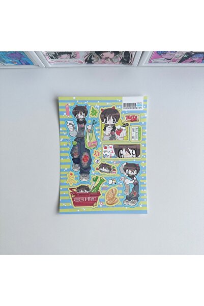 Choice8 02 1/8 قطعة ملصقات كورية لطيفة لرسوم متحركة للبنات، ملصقات رائعة للأو...