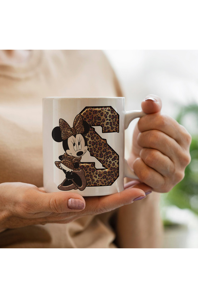 MAĞAZA DEPOM Mickey Mouse Minnie Temalı S harfli Kupa Bardak