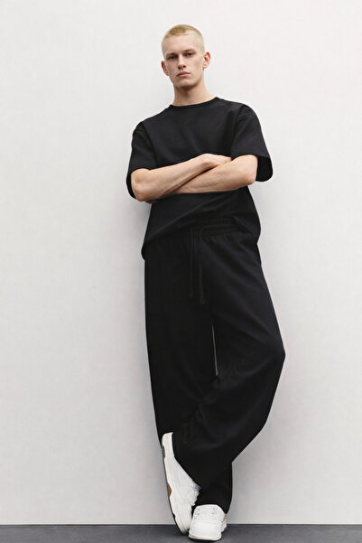 BayBayan Men's Summer Unprinted Plain Crew Neck Tracksuit Set