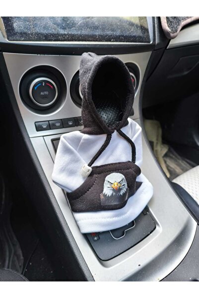 detaydireksiyon هودي فيتيس بولار بلون أسود وأبيض مع شعار النسر، لون نابض بالح...