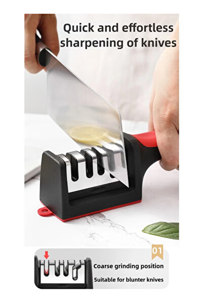 MHONGWEI مبراة سكاكين احترافية، مبراة سكاكين يدوية بثلاث زوايا، تصميم مريح