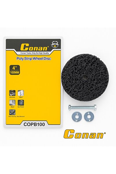 CONAN 4" (100mm) Poly Strip Wheel Disc with Mounting Kit – For Steel, Metal, ...