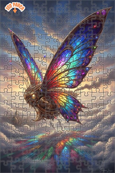 Teona Ahşap لغز خشبي ملون على شكل فراشة ميكانيكية من سكايز إن فيس، ذو طبقتين،...