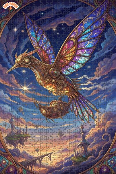 Teona Ahşap لغز خشبي ذو طبقتين على شكل طائر السماوات السحرية 500 قطعة 50x30