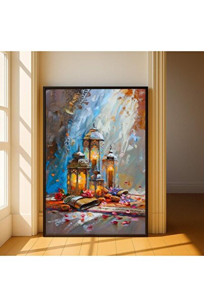 Marktna A canvas painting with a design of the holy month of Ramadan, with a ...