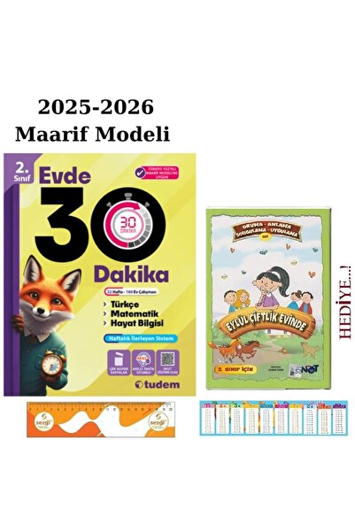 Tudem Yayınları Tudem 2. Sınıf Evde 30 Dakika 2025/26 Maarif Modeli ve 2. Sın...