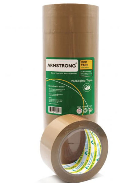 Armstrong Brown adhesive tape, 48mm x 100 yards (jumbo), 6-pack, made in Thai...