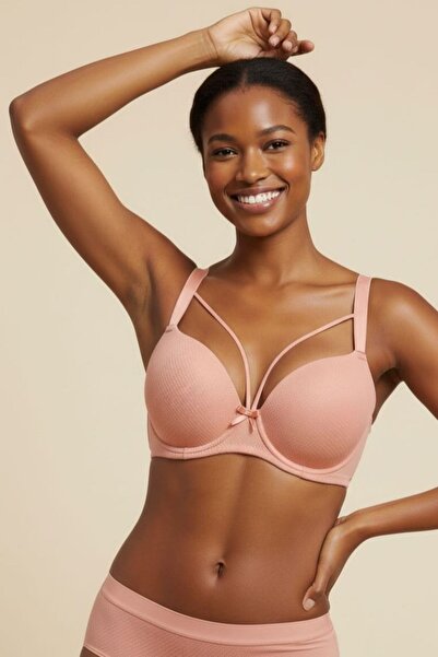 Infaith Salmon Women's Low-Cut Underwire Unpadded Bra - Stylish Design with C...