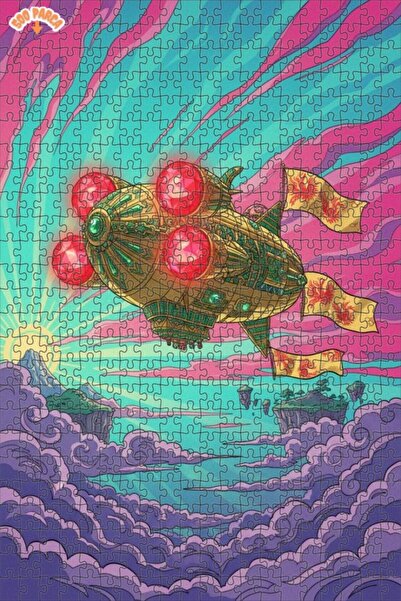 Teona Ahşap لغز خشبي بإطار مزدوج الطبقات بمظهر طباعة فنية رائعة للمنطاد الهوا...