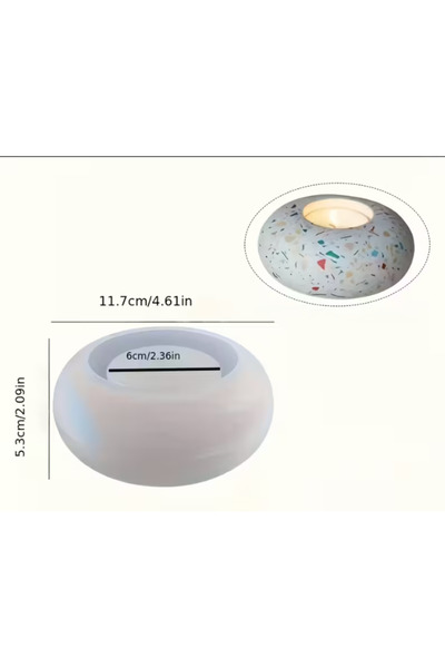 HOBİFLEX SİLİKON KALIP TAŞ TOZU PARAFİN İTHAL DEKORATİF ELIPS TEALIGHT MUMLUK...