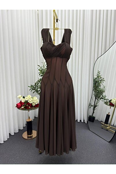 New Moon brown georgette dress