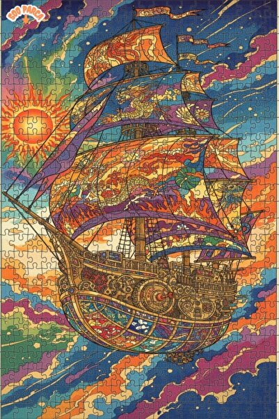 Teona Ahşap لغز خشبي مؤطر بطبقتين من فن التنين الشراعي السحري 500 قطعة 50x30