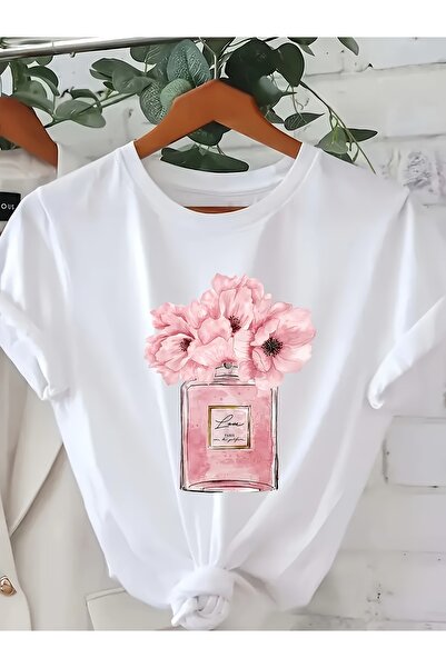 uyguntarz Unisex-Parfüm-T-Shirt mit detailliertem, bedrucktem Design