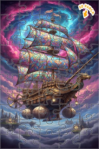 Teona Ahşap لغز خشبي مؤطر من طراز السفينة الطائرة الفيكتورية التي تعمل بالطاق...