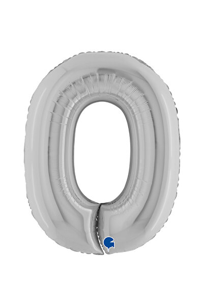 PARTİ SEPETİ بالون فويل رقمي فضي 26 بوصة (66 سم) إيطالي