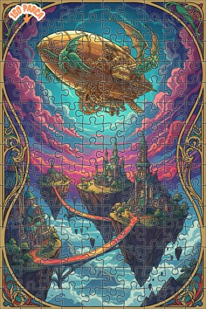 Teona Ahşap لغز خشبي مؤطر ذو طابقين من سكاي شيلتر شيب ستيامبنك آرت، 150 قطعة،...