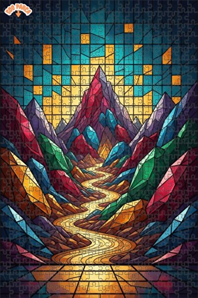 Teona Ahşap لغز خشبي مؤطر من طابقين من كريستال فالي، ألوان جبال ملونة، ألوان ...