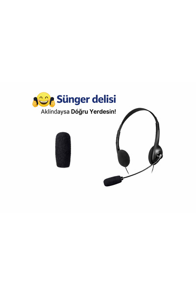 STANDART 1 ADET SÜNGER DELİSİ Uzun İnce Uç Mikrofon Süngeri HyperX Cloud 2 ve...