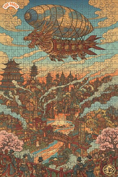 Teona Ahşap لغز خشبي مؤطر ذو طابقين بتصميم مدينة العصر الفيكتوري مع سفينة الت...