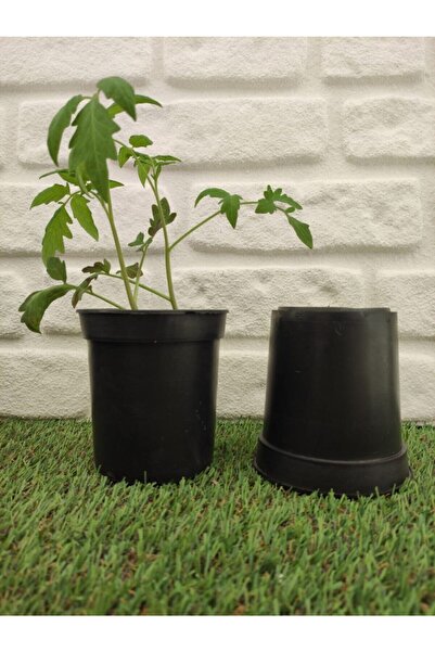 Doğalsan Yuvarlak Üretim Saksısı 5 Adet 10x11 Cm 0,7 Lt Plastik Saksı Siyah Ü...