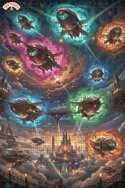 Teona Ahşap لغز خشبي بإطار من طابقين من الفن الرقمي من سكاي شيبس 500 قطعة 50x30