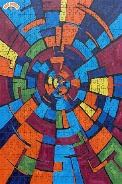 Teona Ahşap لغز خشبي بنمط هندسي ديناميكي بمظهر اللوحات الزيتية 500 قطعة 50×30