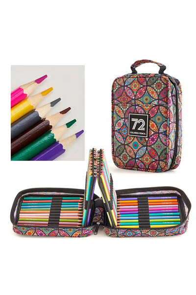 Generic مجموعة أقلام تلوين مكونة من 72 لونًا (36 لون باستيل + 36 لون مورانت)