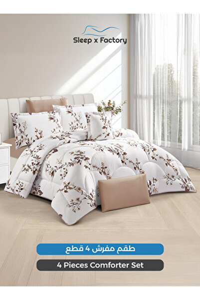 Sleep x Factory 4-Piece Microfiber Comforter Set – 140×200 cm, Soft & Lightwe...