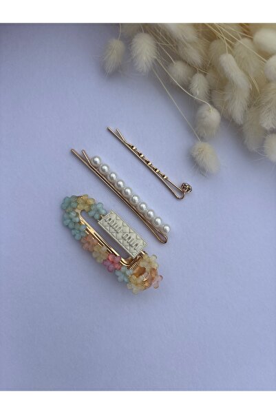 Store Çiçekli Kıskaçlı 3’lü Saç Tokası