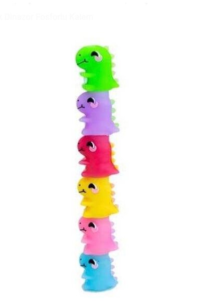 Edi Antik 6 Pieces 5 Colors Highlighter Dinosaur Pen. Zero Unused 5 Colors 6 Pieces Highlighter Pen.