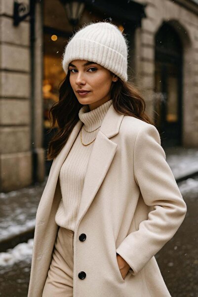 REMSA Women's Wool Beret Rkş-1141 White