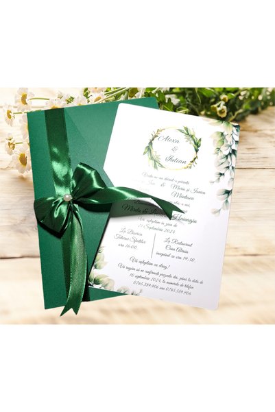 Aela.alc Invitatie nunta, invitatie botez set 10 buc