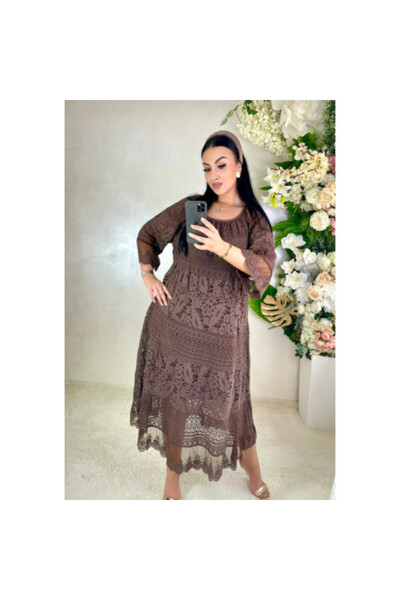 FeteRL Brown Lace Dress