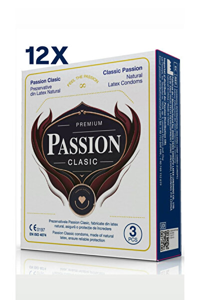Passion Classic Condoms, simple comfort, safe choice, latex, lubricated. 36 pcs