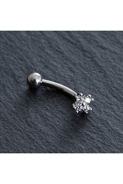 alysa jewelry cerrahi çelik 4 yapraklı çiçek rook piercing