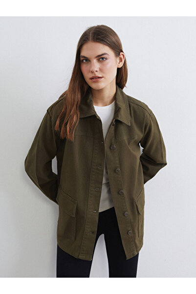 LC Waikiki Rmz Gi̇yi̇m Farkiyla Shirt Roba Collar Women's Jacket