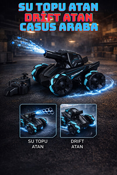 YILDIRIM OYUNCAK Uzaktan Kumandalı Şarjlı Su Topu Atan Drift Yapan RC Casus A...