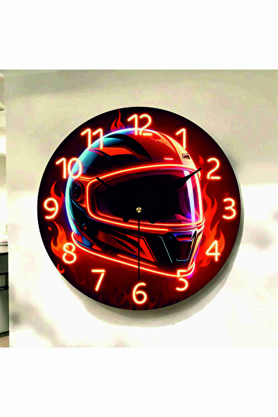 AA Shop Motor Kask Renkli Baskı Desenli Sayılı Hediyelik Ahşap Sessiz Tablo D...