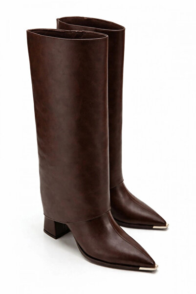 bakacstore Kadın Takıp Çıkarılabilen Tozluk Detaylı Metal Sivri Burun Acı Kah...