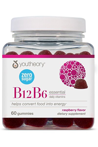 Youtheory B12B6 Gummies - Vitamin B12 & B6 - Supports Mood, Nervous System & ...