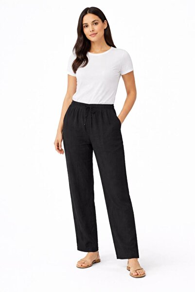 Generic Women’s Soft Crepe Straight Leg Trouser | Elastic Waist | Breathable ...