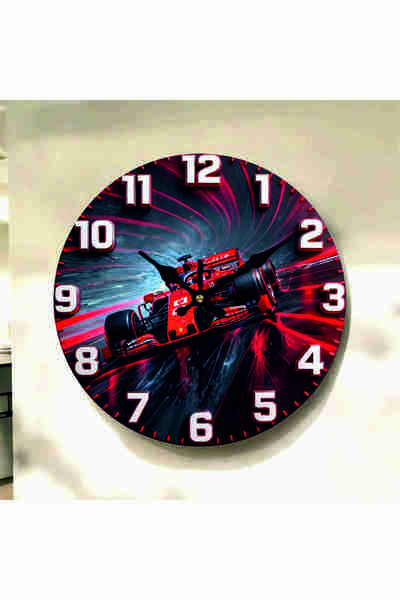 AA Shop F1 Araba Renkli Baskı Desenli Sayılı Hediyelik Ahşap Sessiz Tablo Duv...